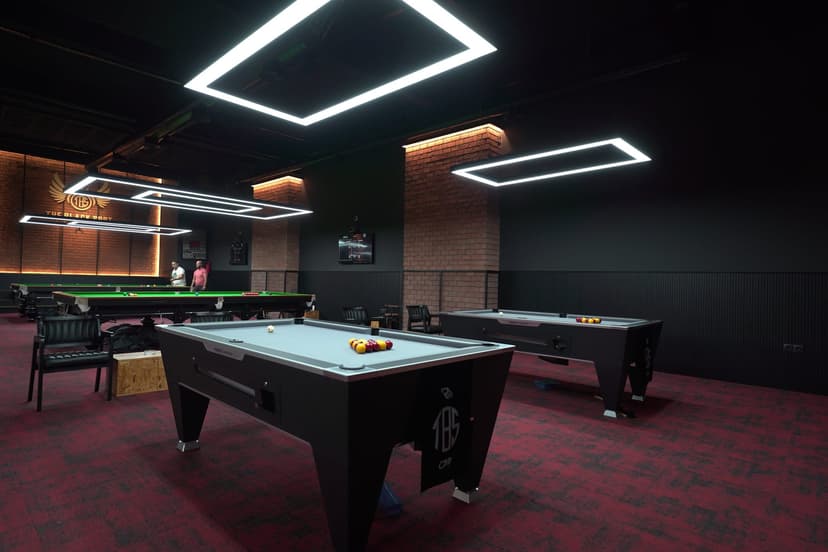 British pool tables in the hall